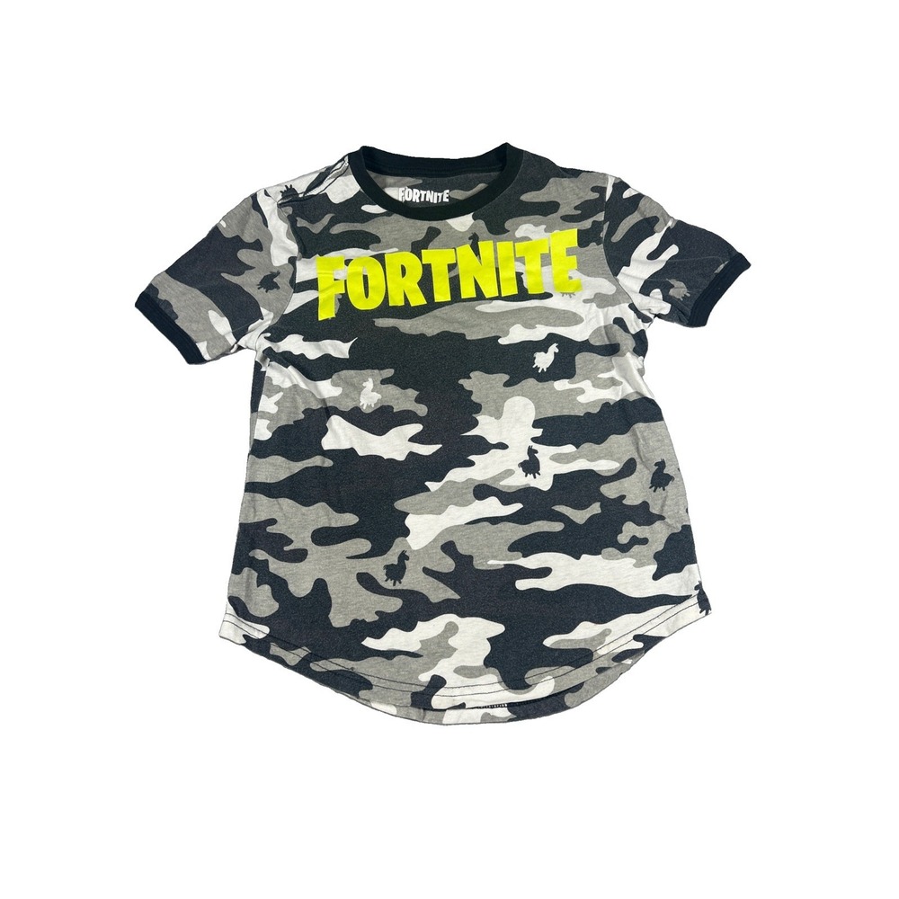 fortnite tee shirt XXL/EEG/TTG 18 Black White Gray Camo W/ llamas